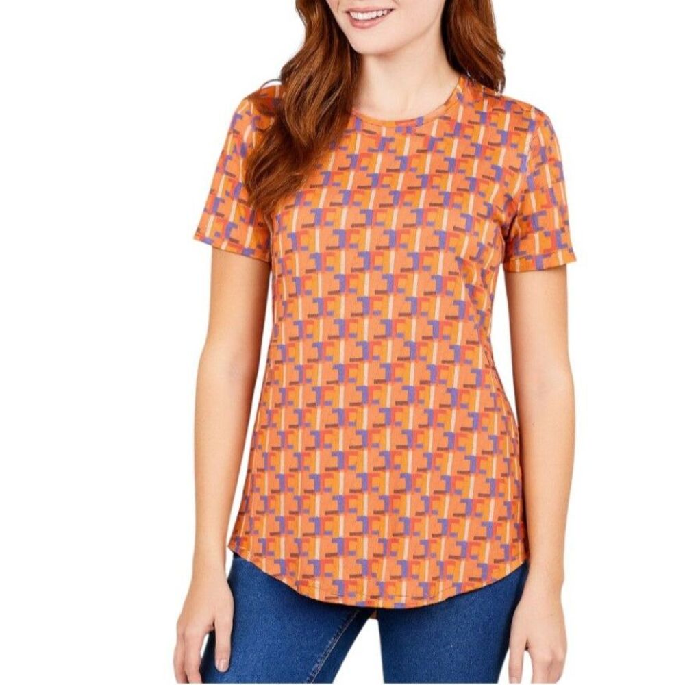 NWT LuLaRoe Women's Orange Geometric Tunic Top | XXS